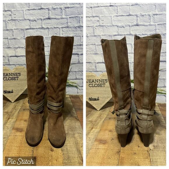 Emu Australia women's 10 wedge heeled tall leather boots - Picture 4 of 16